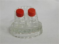 Three Piece Set - Glass with Red Caps