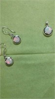 .925 Silver opal slider and hook earrings
