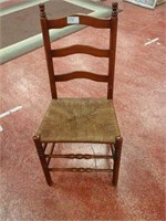 Vintage style wood wicker side chair