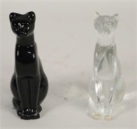 LOT OF TWO BACCARAT CATS