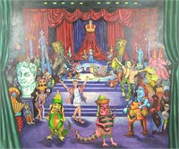 JEFF DELUDE "NEW ORLEANS PARADE" OIL ON CANVAS