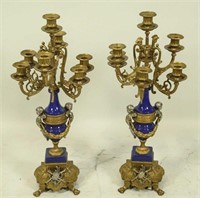 PAIR OF NEOCLASSICAL STYLE GILT BRASS CANDELABRA