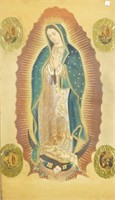 19th CENTURY MEXICAN "LADY OF GUADALUPE" WATERCOLO