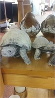 Set of 5 stone turtles
