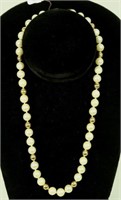 14 KT YELLOW GOLD BEADS & CULTURED PEARL STRAND