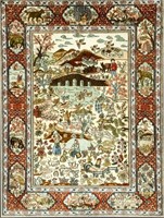 JOOL CHINESE TAPESTRY SILK RUG NOW FRAMED. 1750 KN