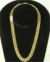 14 KT YELLOW GOLD DOUBLE LINK NECKLACE