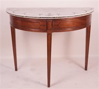 18th C. ENGLISH ADAM'S STYLE DEMILUNE TABLE