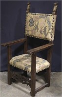 18th CENTURY SPANISH ARMCHAIR WITH TAPESTRY BACK
