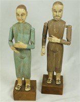 PAIR OF WOOD CARVED REPRODUCTINS SANTOS