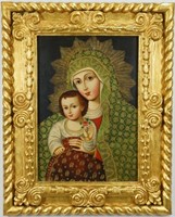 CUSCO SCHOOL PORTRAIT OF MADONNA & CHILD OIL