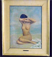 Important Original Guglielmo Zocchi Nude Painting
