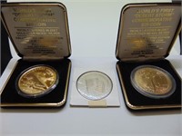 3 Commemorative Coins 2 $20 Desert Storm & Flag