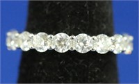 LADIES WHITE SAPPHIRE STERLING ETERNITY BAND