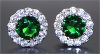 Gorgeous 3.00 ct Emerald Stud Earrings