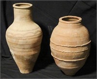 LOT OF TWO ANTIQUE TURKISH TERRACOTTA VASES