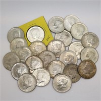 90% 1964 Kennedy Sliver Half Dollars - 12.00 Face
