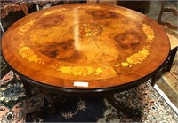 ANTIQUE ITALIAN CENTER TABLE WITH FLORAL INLAY