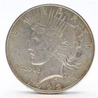 1922-P Peace Silver Dollar - F