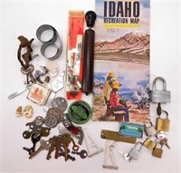 Vintage Idaho Advertising Items, Keys & Padlocks
