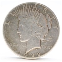 1922-S Peace Silver Dollar - VG