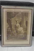 Marie Antoinette Etching  Framed