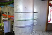 (3) Curved Frosted Glass Shelves