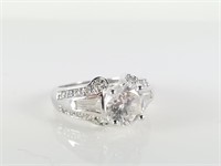 STERLING SILVER LARGE CZ RING