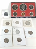 MISC COIN LOT 75/76 PROOF SET, SHIELD NICKELS MORE