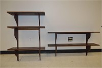 Lot of 2 Wooden Display Shelves