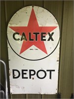 CALTEX DEPOT ENAMEL SIGN