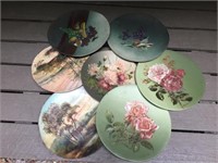 7 X HAND PAINTED VICTORIAN TIN PICTURES