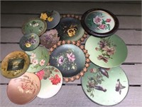 13 X HAND PAINTED VICTORIAN TIN PICTURES