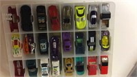 Hot wheels diecast cars with plastic container