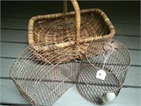 VICTORIAN BIRDS CAGE X 2 AND CANE BASKET