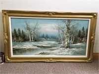 1940'S SIGNED OIL ON CANVAS - BEAUTIFUL FRAME