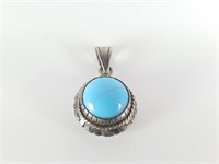 STERLING SILVER BLUE TURQUOISE? NECKLACE