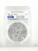 GRADED AMERICAN EAGLE SILVER BULLION COIN