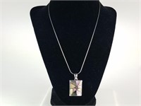 STERLING SILVER NECKLACE W GORGEOUS INLAY