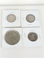 4 PC SILVER COIN LOT FOREIGN