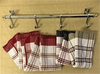 CHROME HANGER AND DISH TOWELS