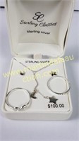 Sterling Silver Moon & Star Set + Rings