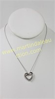 Sterling Diamond Heart W/ Infinity Sign Necklace