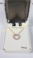 Sterling Silver Rose Gold Circle Pendant