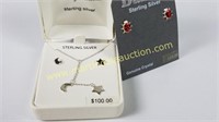 Sterling Moon & Star Set W/ Pair Of Earrings