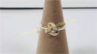 Sterling Silver Diamond Knot Ring