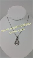 Sterling Silver Diamond Wrapped Style Necklace