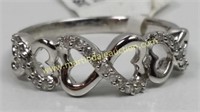 Sterling Silver Infinity Linked Heart Ring