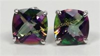 Sterling Silver Created Alexandrite Stud