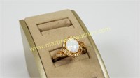 Sterling Silver Gold Tone Opal Ring